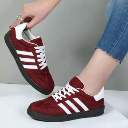 کتونی اسپرت زنانه مدل آدیداس سامبا رنگ زرشکی کد 54531