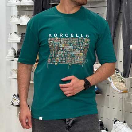 تیشرت مردانه طرح دار مدل برچلو آفریقا رنگ سبز کد 821115