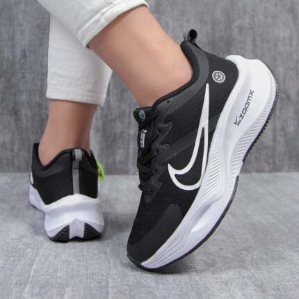 کتونی ست مردانه زنانه اسپرت مدل nike zoom نایک زوم رنگ مشکی سفید کد 74600