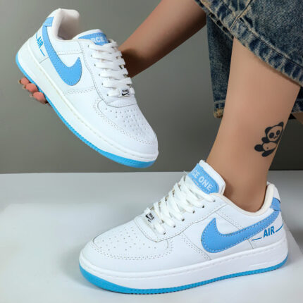 کتونی نایک ایرفورس زنانه nike air force رنگ سفید آبی کد 6227