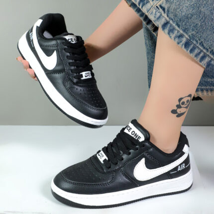 کتونی نایک ایرفورس زنانه nike air force رنگ مشکی تمام کد 6226