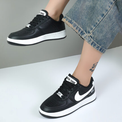 کتونی نایک ایرفورس زنانه nike air force رنگ مشکی تمام کد 6226