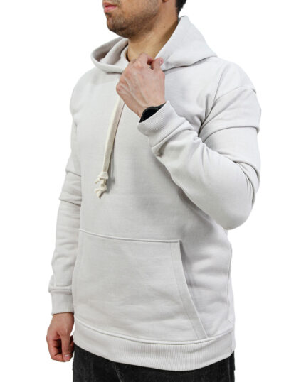 هودی اسپرت مردانه ساده رنگ سفید کد 26260