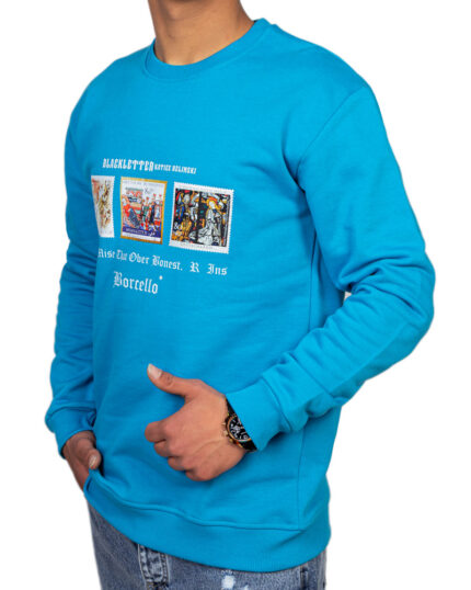 دورس مردانه سه نخ مدل 3 تمبر رنگ آبی کد 78252