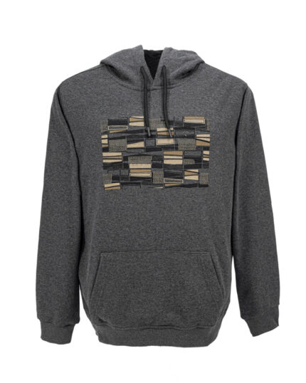 هودی اسپرت مردانه طرح دار مدل اته رنگ طوسی کد 26268