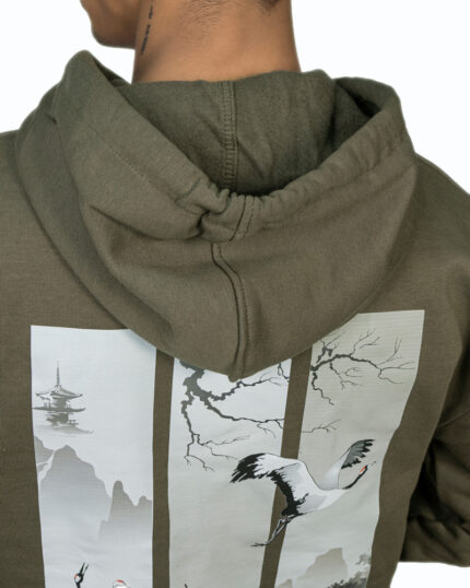 هودی اسپرت مردانه طرح چاپی مدل پلیکان رنگ سبز کد 26255