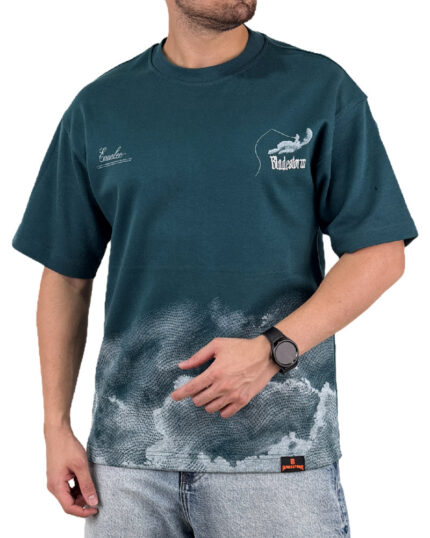 تیشرت مردانه اسپرت مدل لش استورم چاپ ابرو بادی رنگ سبز کد 999117