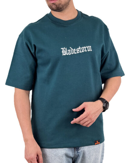 تیشرت مردانه اسپرت مدل لش استورم چاپ مشکی رنگ سبز کد 999121