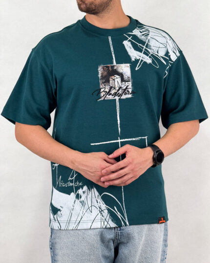 تیشرت مردانه اسپرت مدل لش استورم چاپ رنگ سبز کد 999116