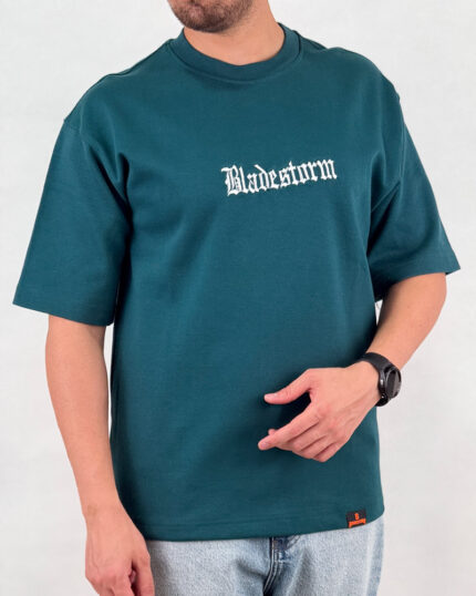 تیشرت مردانه اسپرت مدل لش استورم چاپ مشکی رنگ سبز کد 999121