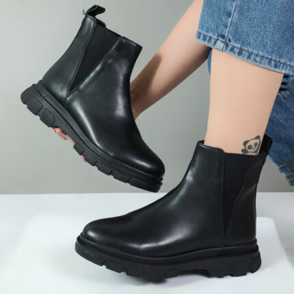 نیم بوت زنانه رنگ مشکی مدل کشی هفتی کد 51650