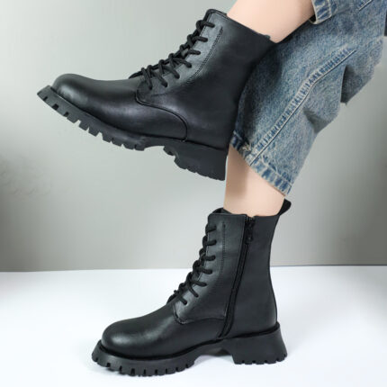 نیم بوت زنانه رنگ مشکی ساقدار بندی سوگو لیا کد 68877