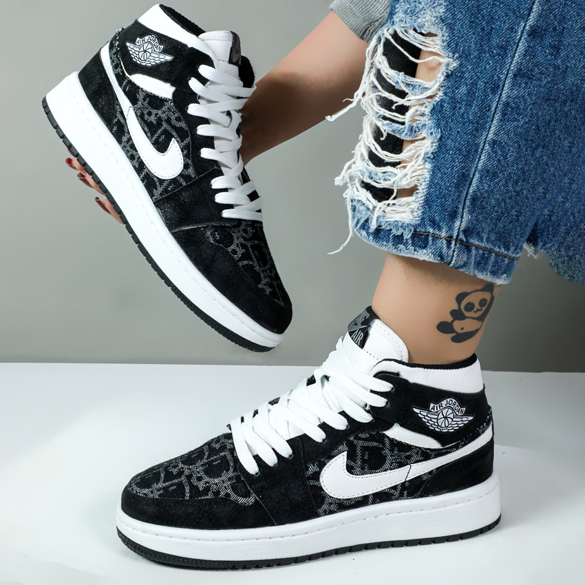 IMG_20251118_131528_417 کتونی ساقدار زنانه مدل جردن ایر وان jordan air رنگ مشکی کد 54463