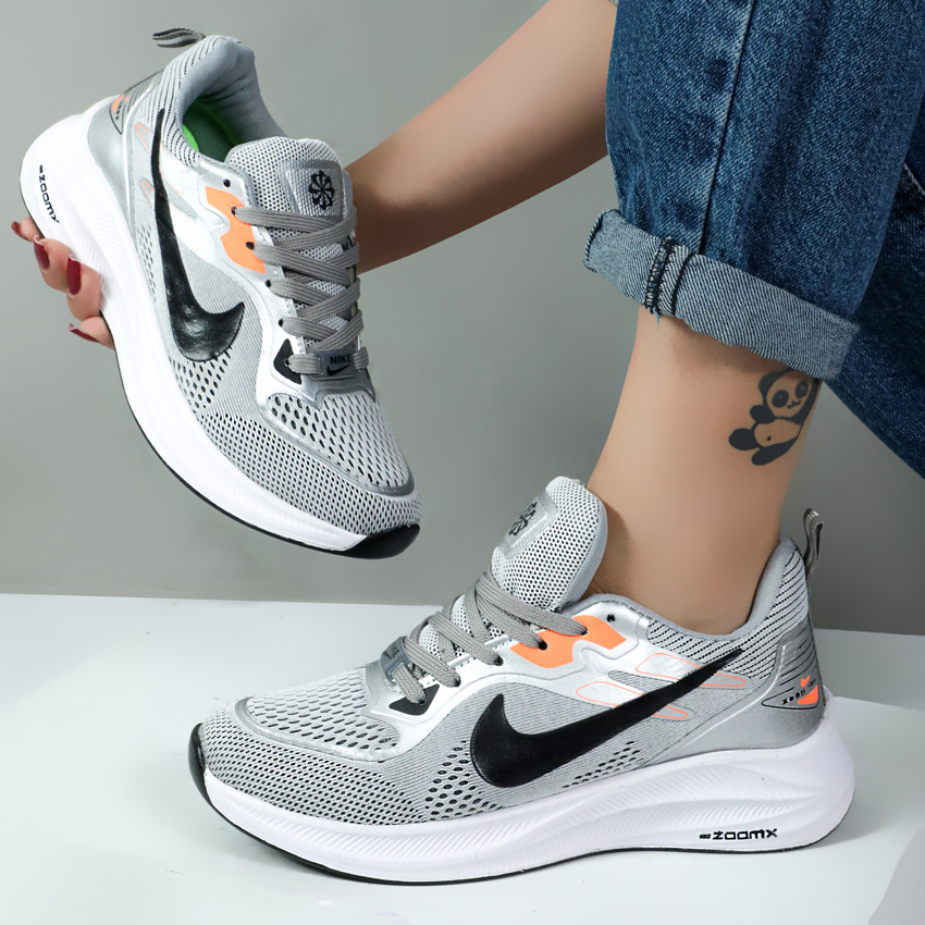 کتونی اسپرت نایک زوم زنانه zoom ورزشی رویه بافت رنگ طوسی کد 013879 کتونی اسپرت نایک زوم زنانه zoom ورزشی رویه بافت رنگ طوسی کد 013879