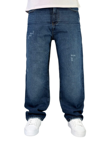 شلوار جین مردانه بگ استایل رنگ آبی کد 00350
