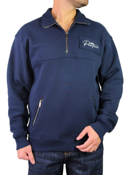 پلیور دورس نیم زیپ مردانه مدل تینک رنگ سرمه ای کد