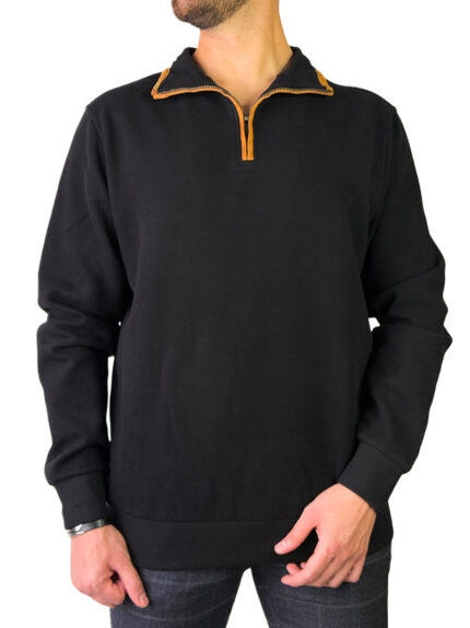 سلانیک بیسیک نیم زیپ مردانه رنگ مشکی کد