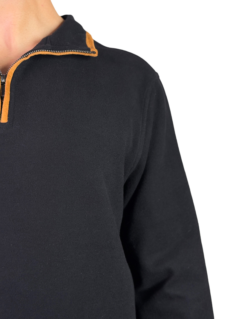 سلانیک بیسیک نیم زیپ مردانه رنگ مشکی کد سلانیک بیسیک نیم زیپ مردانه رنگ مشکی کد