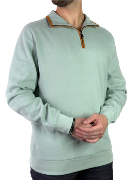 سلانیک بیسیک نیم زیپ مردانه رنگ آدامسی کد