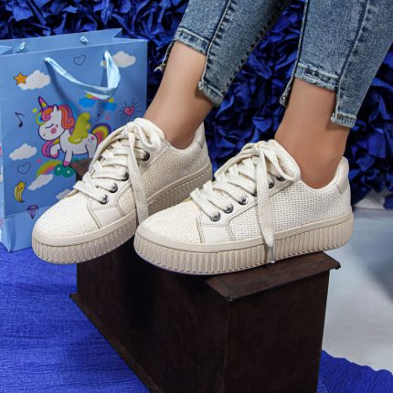 ونس زنانه مدل پرادا prada کنفی رنگ کرم کد 33650