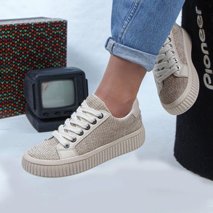 ونس زنانه مدل پرادا prada کنفی رنگ کرم نسکافه کد 33670