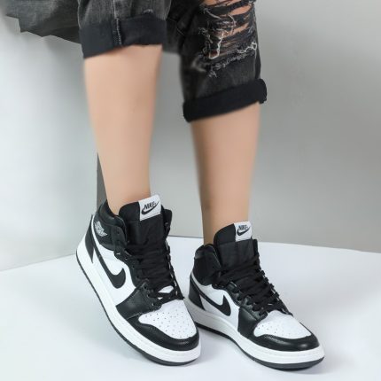 کتونی ساقدار زنانه مدل جردن ایر وان jordan air plus رنگ مشکی سفید پلاس کد 054469