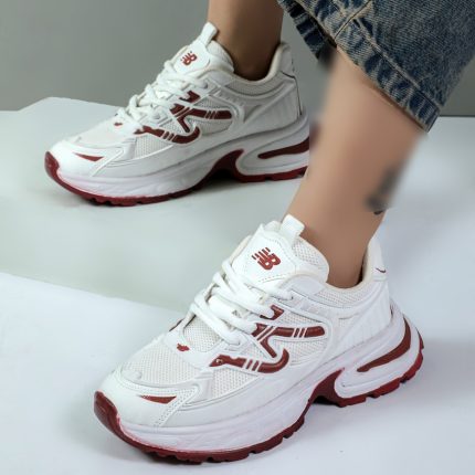 کتونی اسپرت زنانه مدل نیوبالانس 997 رنگ سفید زرشکی کد 12281