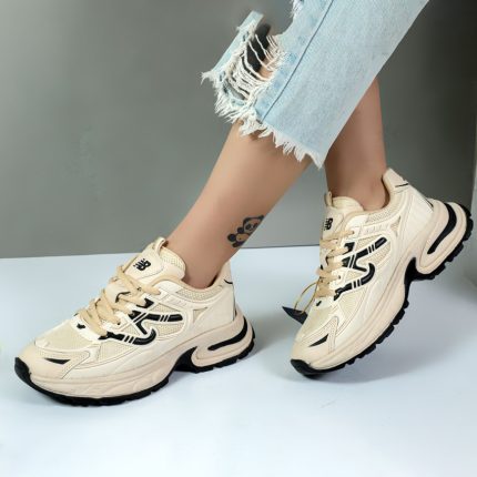 کتونی اسپرت زنانه مدل نیوبالانس 997 رنگ کرم مشکی کد 12282