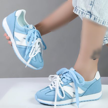 کتونی زنانه اسپرت مدل نیوبالانس New balance دو بند رنگ آبی سفید کد 44962