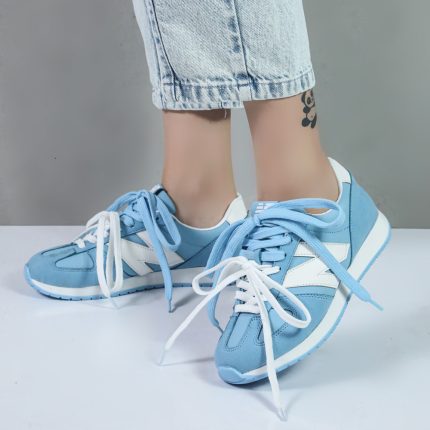 کتونی زنانه اسپرت مدل نیوبالانس New balance دو بند رنگ آبی سفید کد 44962