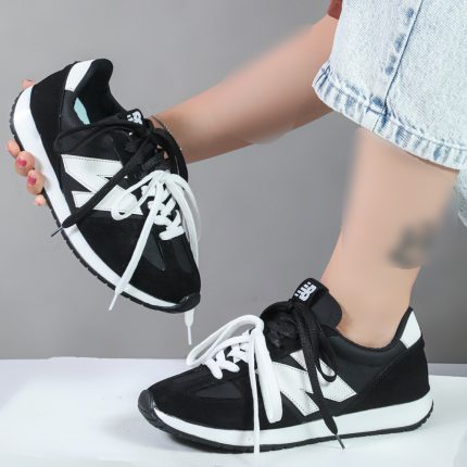 کتونی زنانه اسپرت مدل نیوبالانس New balance دو بند رنگ مشکی سفید کد 44960