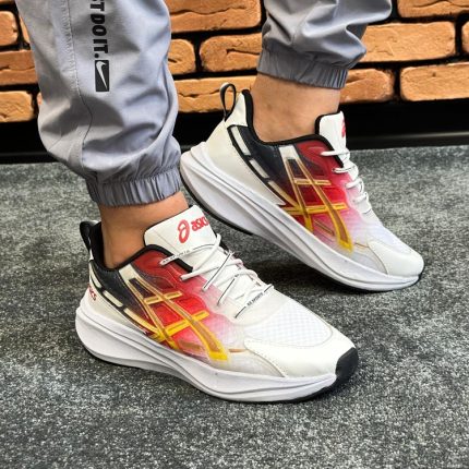 کتونی مردانه مدل اسیکس ASICS رنگ سفید قرمز کد 5750