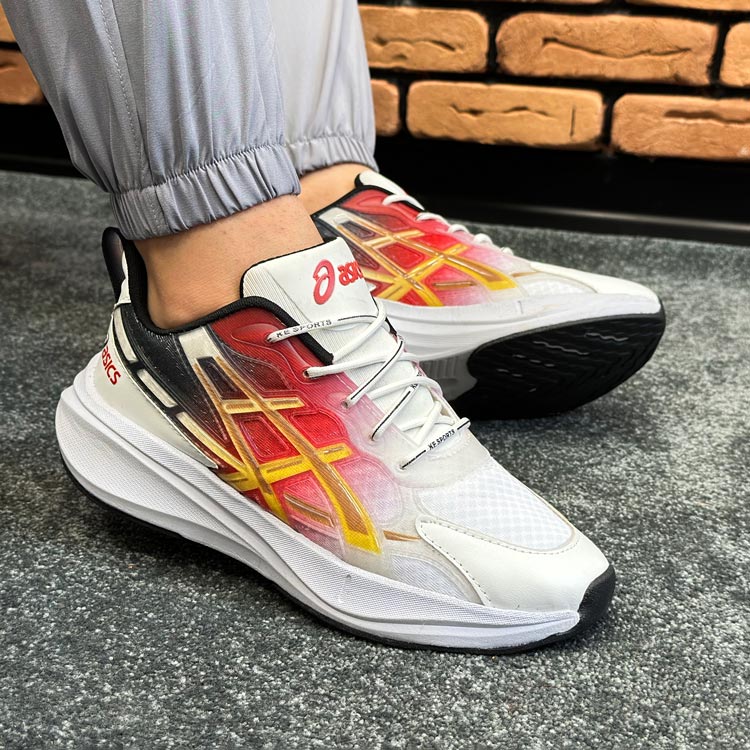کتونی مردانه مدل اسیکس ASICS رنگ سفید قرمز کد 5750 کتونی مردانه مدل اسیکس ASICS رنگ سفید قرمز کد 5750