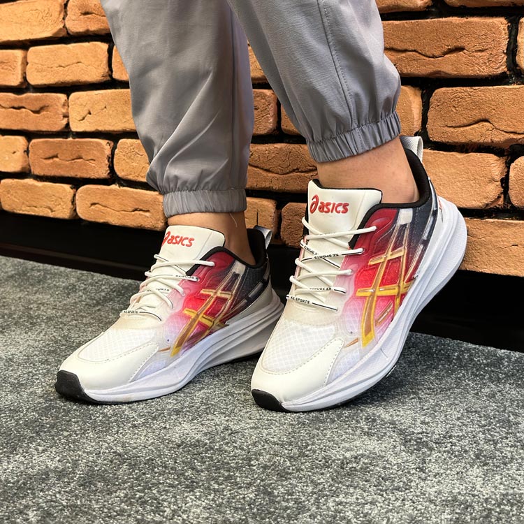 کتونی مردانه مدل اسیکس ASICS رنگ سفید قرمز کد 5750 کتونی مردانه مدل اسیکس ASICS رنگ سفید قرمز کد 5750