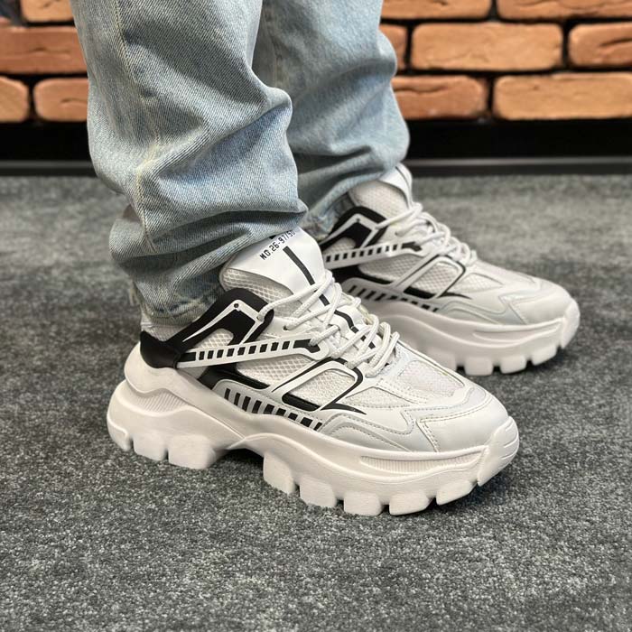 کتونی اسپرت مردانه بالنسیاگا BALENCIAGA رنگ سفید مشکی کد 1600 کتونی اسپرت مردانه بالنسیاگا BALENCIAGA رنگ سفید مشکی کد 1600