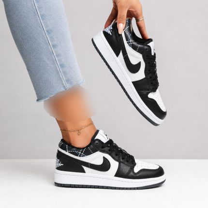 کتونی اسپرت زنانه مدل نایک جردن 1 Nike Jordan رنگ سفید مشکی کد 51466