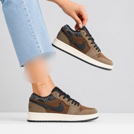 کتونی اسپرت زنانه مدل نایک جردن 1 Nike Jordan رنگ قهوه‌ای کد 51467
