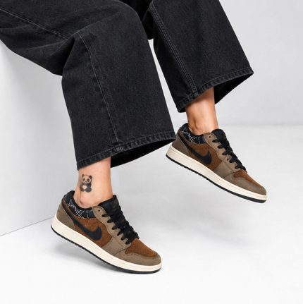 کتونی اسپرت زنانه مدل نایک جردن 1 Nike Jordan رنگ قهوه‌ای کد 51467
