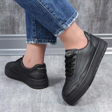 کفش کتونی زنانه ساده رنگ مشکی مدل ونس vans کد 27990